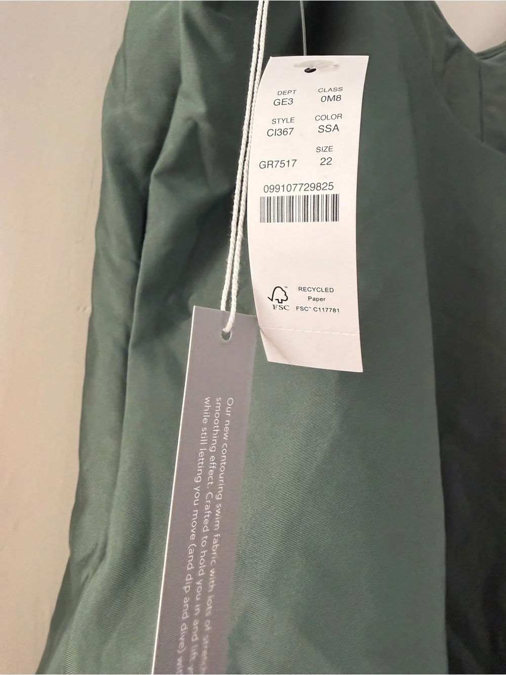 NWT J. Crew Lana one-piece in Classic Sculpt™ Simply Sage Size 22
